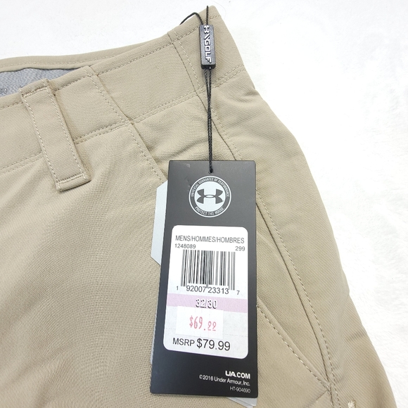 Under Armour Golf Pants Mens 32x30 Khaki Straight Leg Performance NWT - Picture 5 of 10